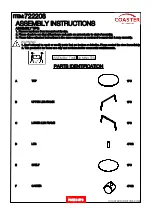 Preview for 2 page of Coaster 722208 Assembly Instructions Manual