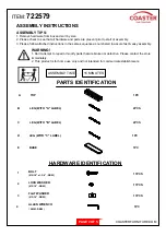 Preview for 2 page of Coaster 722579 Assembly Instructions Manual