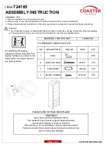 Preview for 2 page of Coaster 724165 Assembly Instructions