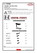 Preview for 2 page of Coaster 753308 Assembly Instructions