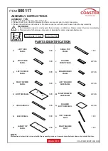 Preview for 2 page of Coaster 800117 Assembly Instructions Manual