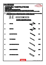 Preview for 2 page of Coaster 800222 Assembly Instructions Manual