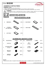 Preview for 2 page of Coaster 800265 Assembly Instructions Manual