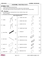 Preview for 2 page of Coaster 800436 Assembly Instruction Manual