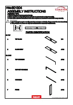 Preview for 2 page of Coaster 801304 Assembly Instructions Manual