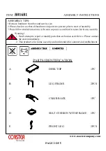 Preview for 2 page of Coaster 801681 Assembly Instructions