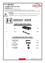 Preview for 2 page of Coaster 801931 Assembly Instructions