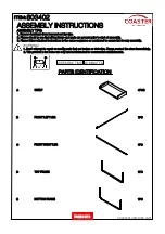 Preview for 2 page of Coaster 803402 Assembly Instructions Manual