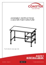 Preview for 1 page of Coaster 803701 Assembly Instructions