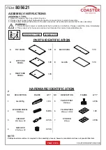 Preview for 2 page of Coaster 805621 Assembly Instructions Manual