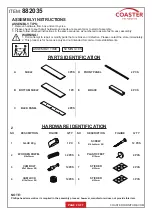 Preview for 2 page of Coaster 882035 Assembly Instructions Manual