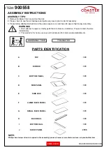 Preview for 2 page of Coaster 900558 Assembly Instructions Manual