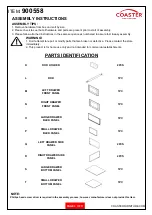 Preview for 3 page of Coaster 900558 Assembly Instructions Manual