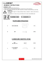 Preview for 2 page of Coaster 905547 Assembly Instructions