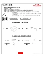 Preview for 2 page of Coaster 905663 Assembly Instructions