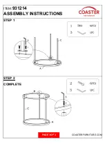 Preview for 3 page of Coaster 931214 Assembly Instructions