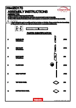 Preview for 2 page of Coaster 950170 Assembly Instructions Manual