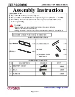 Preview for 2 page of Coaster 950800 Assembly Instruction