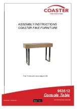 Preview for 1 page of Coaster 953512 Assembly Instructions