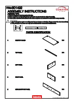 Preview for 2 page of Coaster Angelica 801492 Assembly Instructions Manual