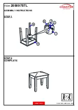 Preview for 3 page of Coaster Barzini 205897STL Assembly Instructions