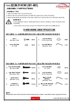 Preview for 3 page of Coaster California 222631KWB1 Assembly Instructions Manual