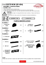 Preview for 2 page of Coaster California 222751KW Assembly Instructions Manual