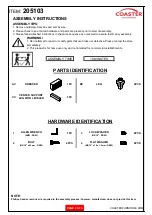 Preview for 2 page of Coaster Deanna 205103 Assembly Instructions Manual