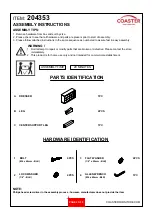 Preview for 2 page of Coaster Edmonton 204353 Assembly Instructions Manual