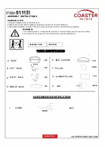 Preview for 2 page of Coaster Kamilah 511151 Assembly Instructions