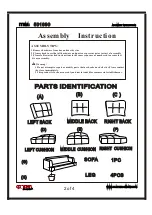 Предварительный просмотр 2 страницы Coaster Sofa Sleeper 501690 Assembly Instruction