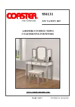 Preview for 1 page of Coaster VANITY SET 930131 Assembly Instructions