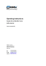 Coax Quadax Series Operating Instructions Manual preview