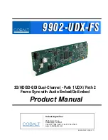 Cobalt Digital Inc 9902-UDX-FS Product Manual preview