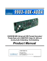 Предварительный просмотр 1 страницы Cobalt Digital Inc 9903-UDX-ADDA Product Manual