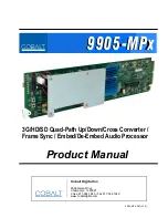 Cobalt Digital Inc 9905-MPx Product Manual preview