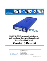 Предварительный просмотр 1 страницы Cobalt Digital Inc BBG-1002-2UDX Product Manual