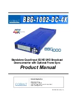 Cobalt Digital Inc BBG-1002-DC-4K Product Manual preview