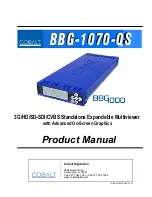 Preview for 1 page of Cobalt Digital Inc BBG-1070-QS Product Manual