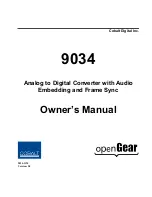 Preview for 1 page of Cobalt Digital Inc openGear 9034 Owner'S Manual