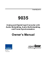 Cobalt Digital Inc openGear 9035 Owner'S Manual предпросмотр