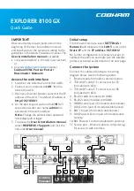 Preview for 1 page of COBHAM EXPLORER 8100 GX Quick Manual