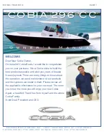 COBIA 296 CC 2014 Owner'S Manual preview