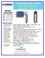 Cobra Digital DVC3300 Specifications preview