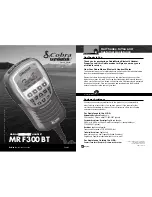 Предварительный просмотр 1 страницы Cobra Marine MARINE MR F300BT Owner'S Manual