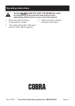 Preview for 9 page of Cobra 57647 Owner'S Manual & Safety Instructions