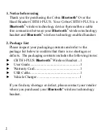 Preview for 4 page of Cobra CBTH1-PLUS User Manual