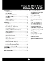 Preview for 3 page of Cobra CJIC 550 Operating Instructions Manual