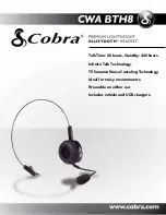 Cobra CWA BTH8 Specification Sheet preview