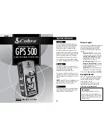 Предварительный просмотр 1 страницы Cobra GPS 500 Operating Instructions Manual